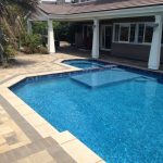 Pool and SPA Tile, Gemstone Designer pebble plaster and pool coping.