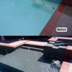 before after pool spa and baja bench add on