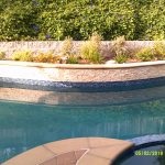 raised bond beam pool planter stack stone