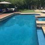 pool spa raised bond beam pavers