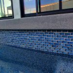 pool waterline tile poured in place coping