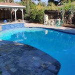 backyard pool waterfeature pavers Gym