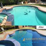 pool raised spa dam wall top before & after