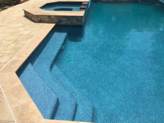 Custom Blend, Blue Raze &ndash; white rock, blue rock, 50% pebble radiance, and abalone shell